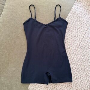 we wore what | V Neck Romper / Playsuit in Navy Blue - Loungewear Tight Bodysuit
